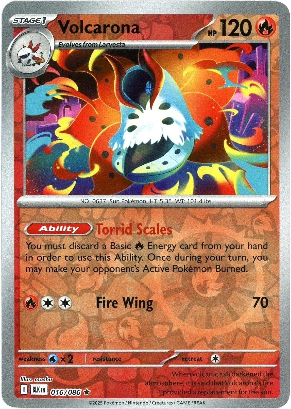 Black Bolt Volcarona [Reverse] Pokémon card